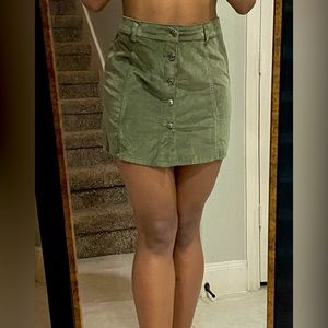 Green Corduroy Skirt